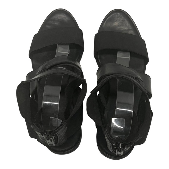 Silent Damir Doma Black Leather Stretch Gladiator Sandals Women’s 38 - Picture 5 of 12